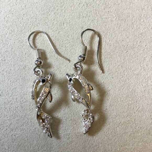 Silver Dolphin Earrings - Picture 3 of 7